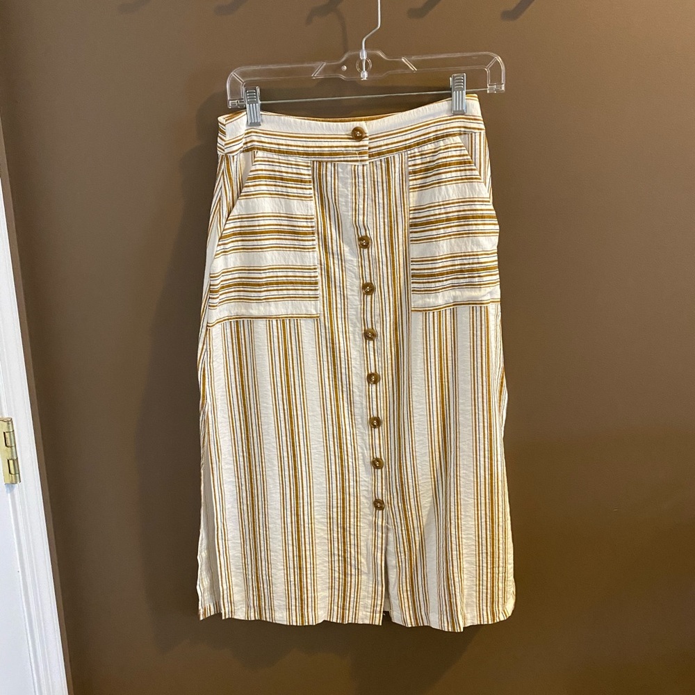 Striped Midi Skirt